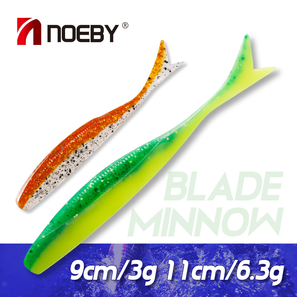 Fishing Lure Blade Bait - Noeby เหยื่อล่อแบบนิ่ม9ซม. 11ซม. ส่องแสงง่ายเหยื่อปลอมทำจากซิลิโคน