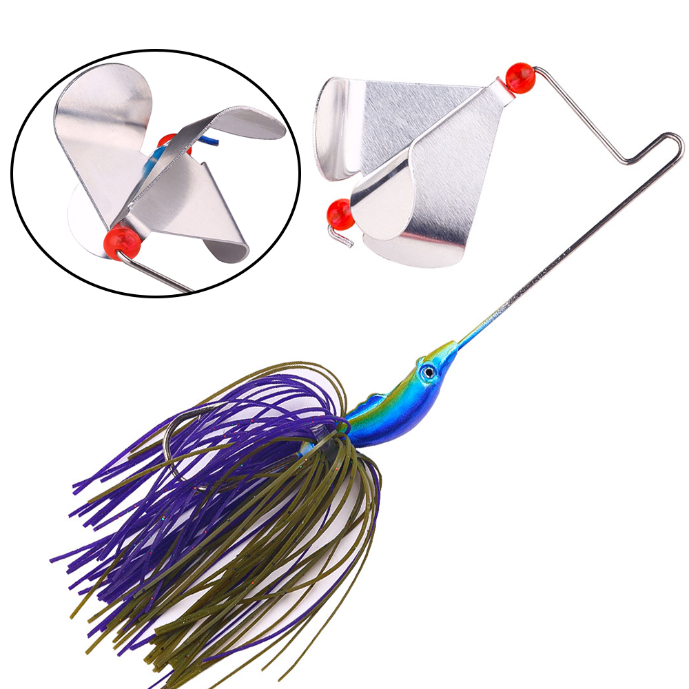 Fishing Lure Blade Bait - เหยื่อตกปลา Buzzbait 22 กรัม พร้อมใบพัดและกระโปรงซิลิโคน เหยื่อปลอมแบบ