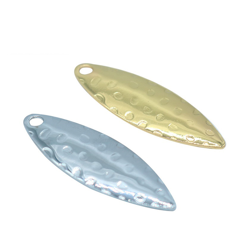 Fishing Lure Spoon - 10 ชิ้น/ล็อต Willow leaf เลื่อมพื้นผิว Pit