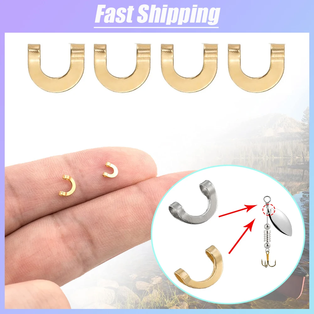 Fishing Lure Spinnerbait - 100 ชิ้นตกปลา U รูปคลิปคงที่ตกปลาสแตนเลส Spinner เหยื่อคลิปตกปลา