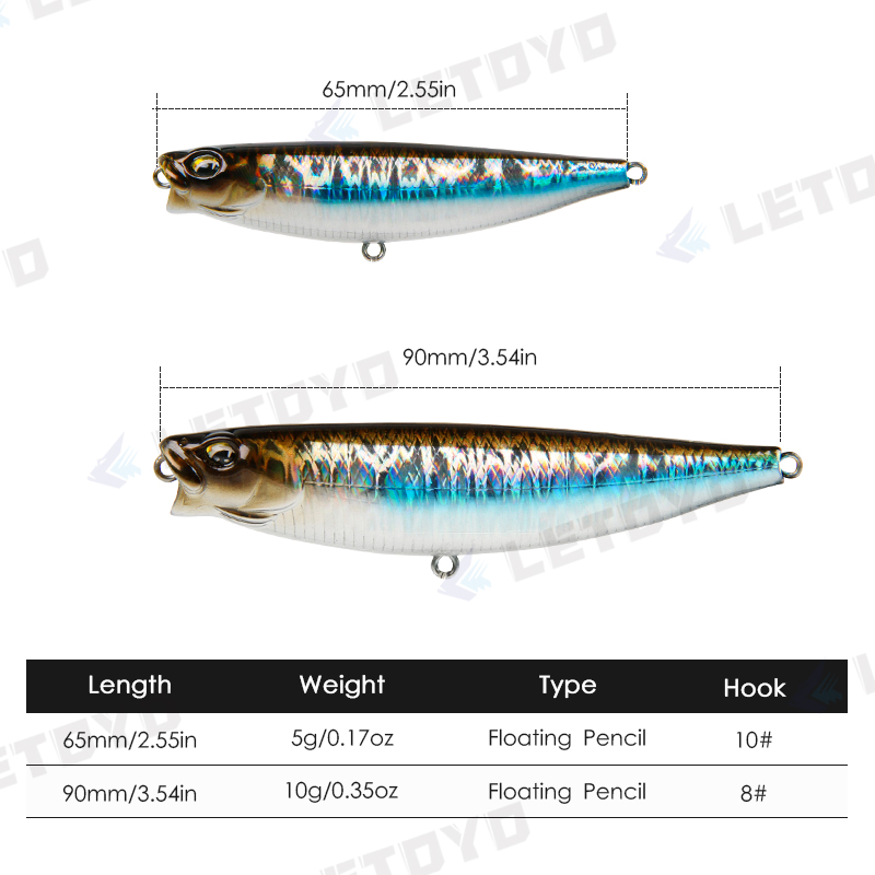 LETOYO 65Mm 5G/90มม.10G พื้นผิ - Fishing Lure Topwater บทวิจารณ์และราคา