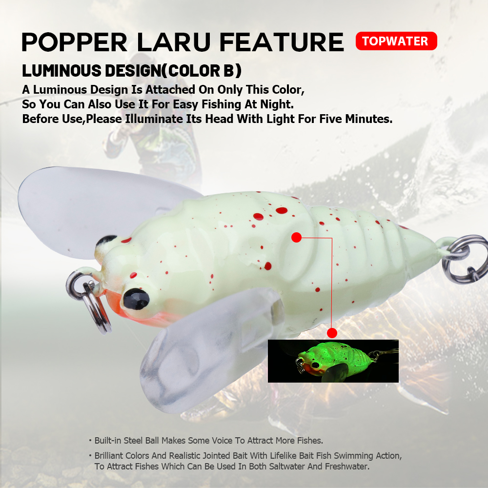 Agoie 6.5g 5cm Topwater เหยื่อ - Fishing Lure Topwater บทวิจารณ์และราคา