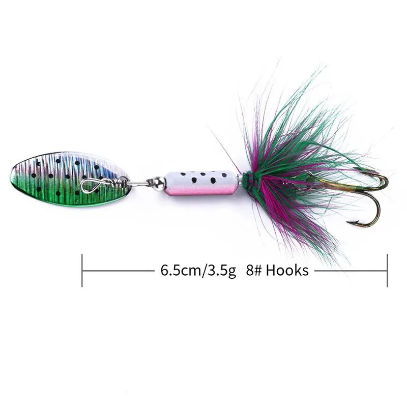 โลหะ VIB Lures 1PCS 3.5g Feath - Fishing Lure Spoon บทวิจารณ์และราคา