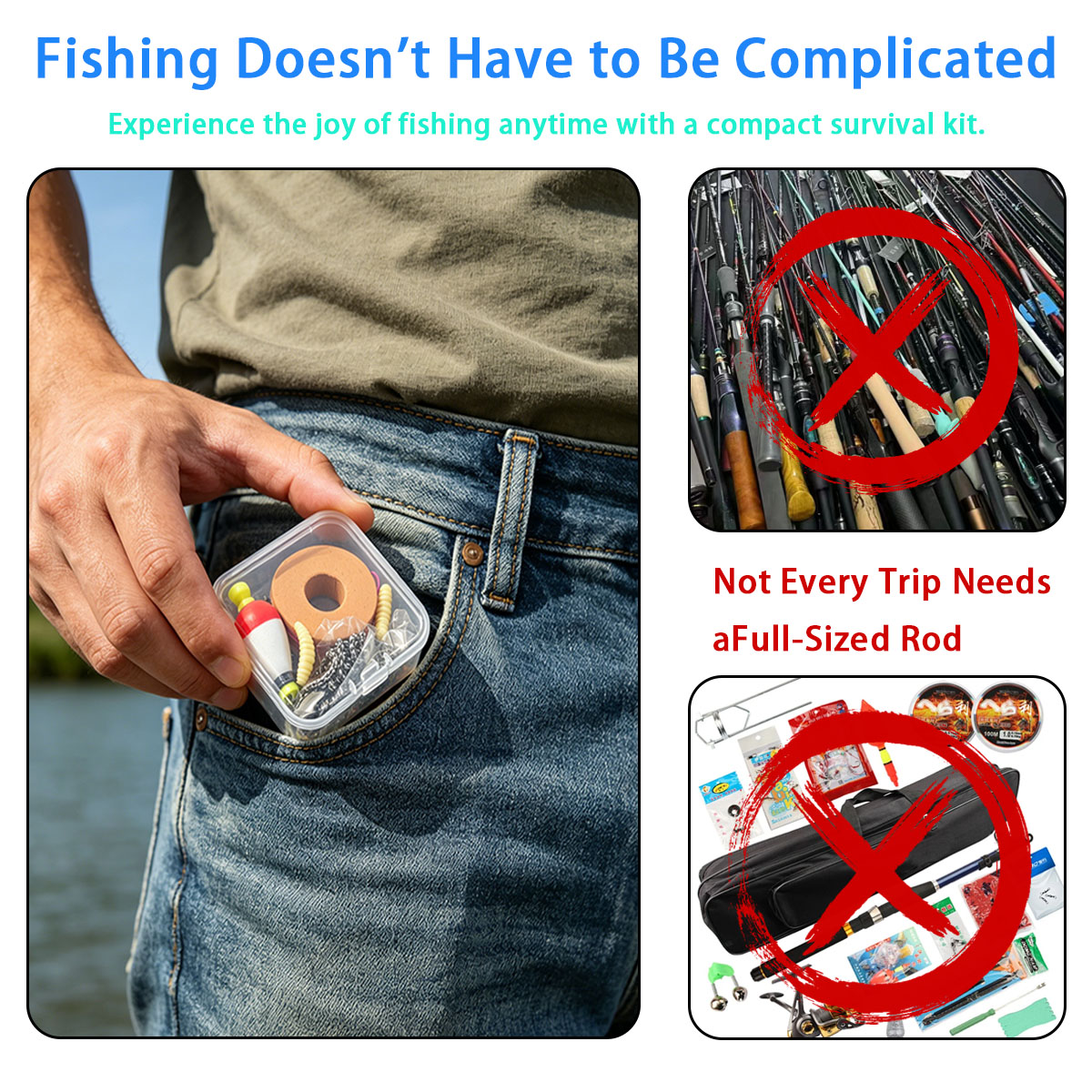 ชุดอุปกรณ์ตกปลาฉุกเฉินแบบพกพา， - Fishing Lure Box บทวิจารณ์และราคา