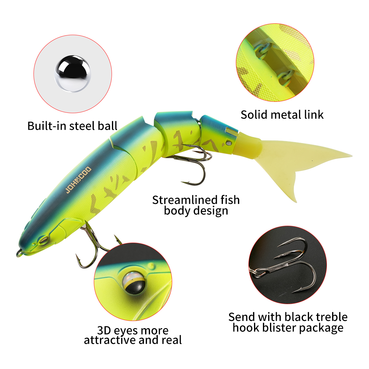 เหยื่อตกปลาแบบข้อต่อ Johncoo ข - Fishing Lure Popper บทวิจารณ์และราคา