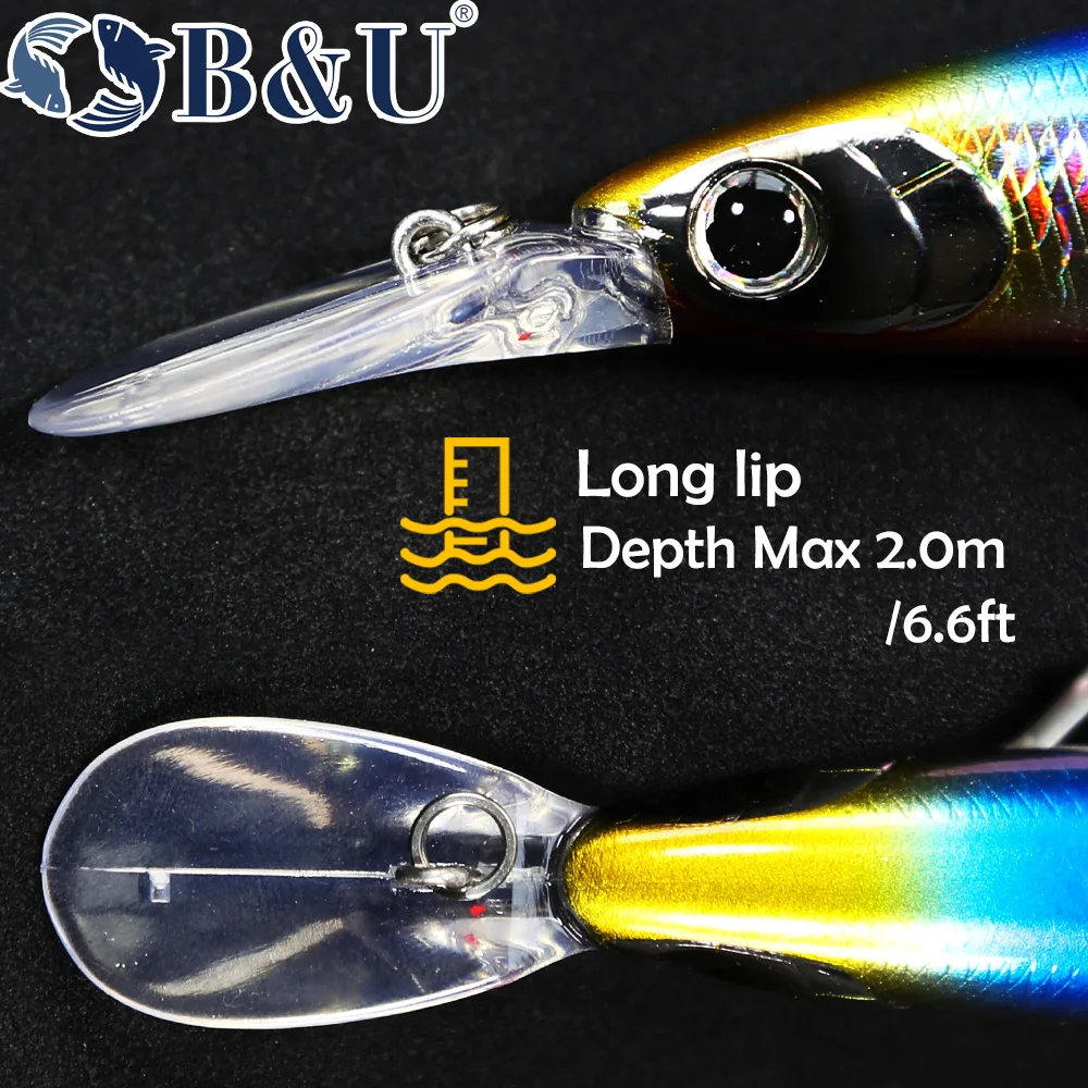 B & U 125mm Sinking Minnow เหย - Fishing Lure Jerkbait บทวิจารณ์และราคา