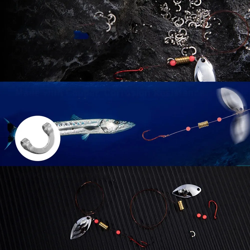 100 ชิ้นตกปลา U รูปคลิปคงที่ตก - Fishing Lure Spinnerbait บทวิจารณ์และราคา